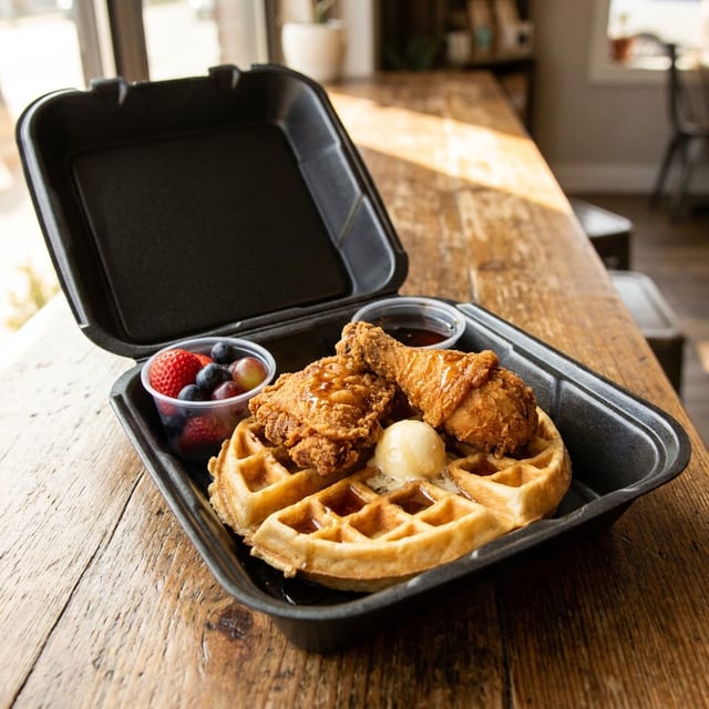 Chicken and Waffled Heritage Plate.