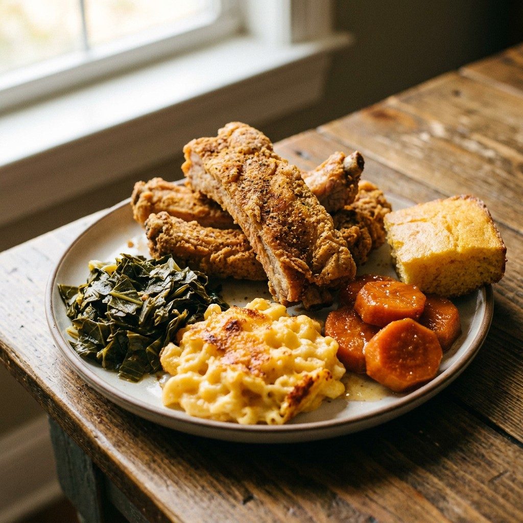 Fried Ribs Heritage Plate.