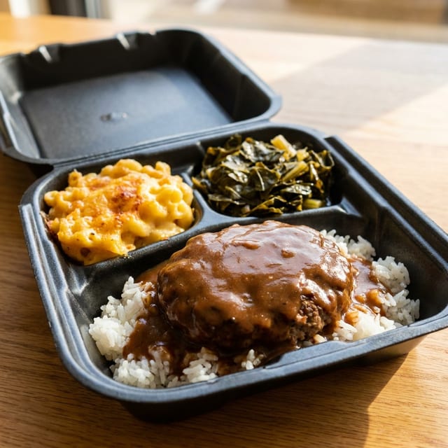 Hamburger Steak Heritage Plate.