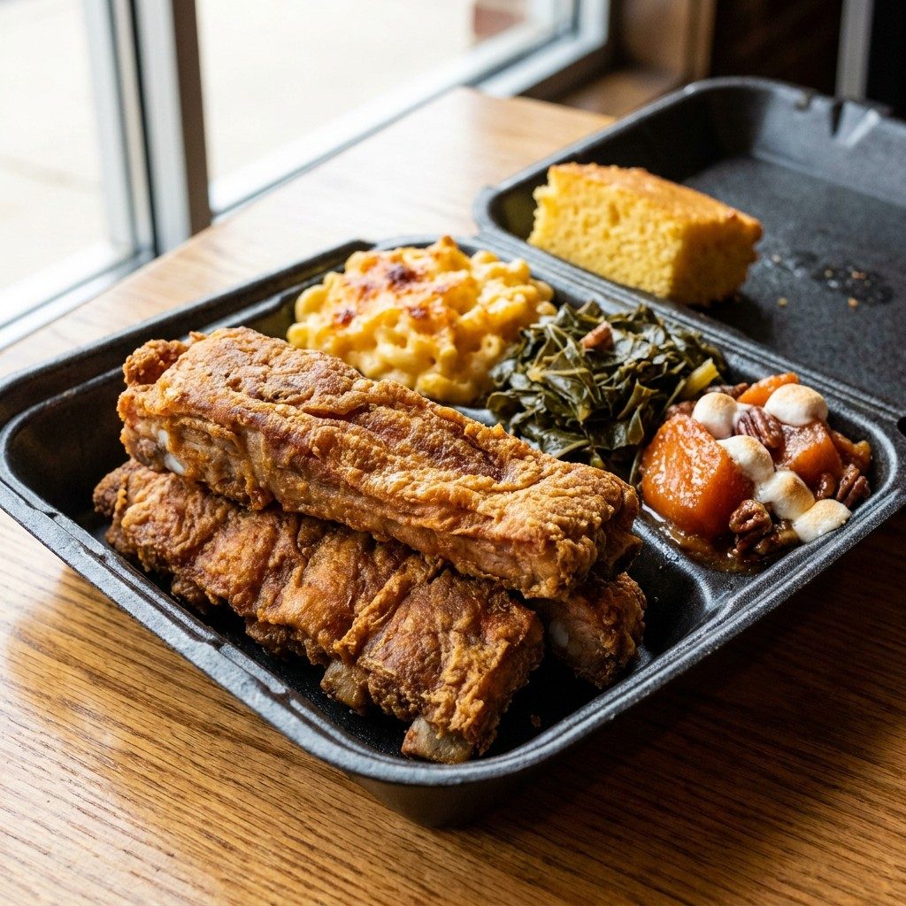 Fried Ribs Heritage Plate.