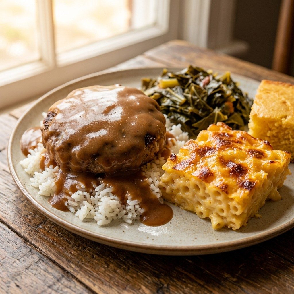 Hamburger Steak Heritage Plate.